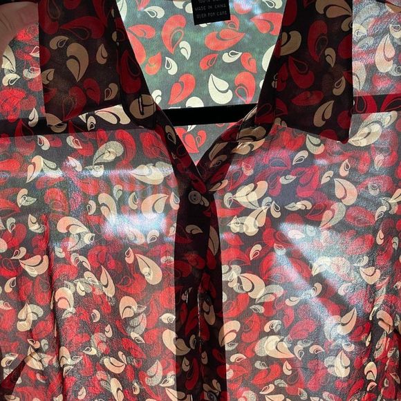 Vintage Limited Silk Blouse Sz M Semi Sheer Retro Y2K Mod - Picture 2 of 10